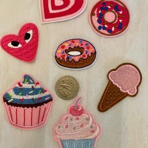 Colorful Cupcake and Heart Patch Set